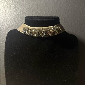 Chico’s Silver Crystal Choker Necklace